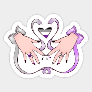 Asexual Flag Ribbon Sticker